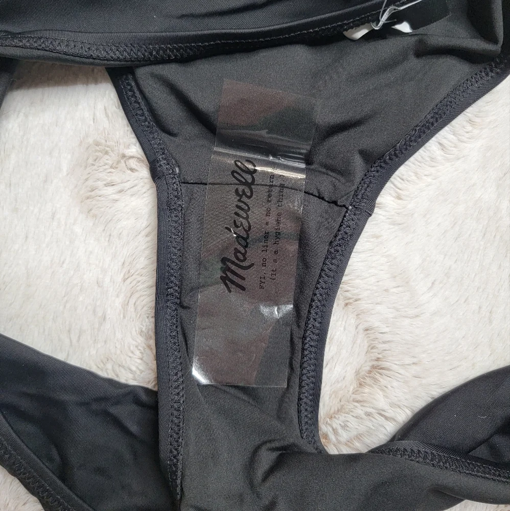 Madewell Second Wave Hipster Bikini Bottom In True Black NWT Size XL - Picture 12 of 12